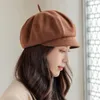 Berets Fashion Solid Color Octagonal Hats для женщин Осень Зимний стильный художник художник Beret Женский Sboy Caps Boina Mujer