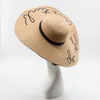 Sombreros de ala ancha Sol para mujer Letra bordada Paja Niñas No molestar Señoras HatsWide