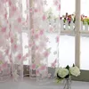 Rideau de douche avec haut transparent tissage tissu fenêtre fleur Voile transparent 1 drapé panneau Tulle décor à la maison