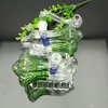 Smoking Accessories Chinese cabbage glass cigarette kettle with color belt base Great Pyrex Glass Oil Burner Pipe Thick oil rigs glass water pipe