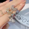 Cluster Ringe Trendy Luxus Schmetterling Kubikzircon Engagement Fingerringe Für Frauen Hochzeit DUBAI Braut Einstellen Ring J2097 G230228
