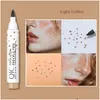 Bronzers Highlighters Qic Freckles Pen Bronzer Stick Natural Simation 2 Color Lightcoffee Darkcoffee Watertproof Longlasting Non -Bad Dhviq