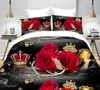 Bedding sets 3D Sets Colorful Peony Rose Flower Cotton 4Pcs Duvet Cover Flat Sheet Pillowcase Bedclothes King Size High Quality32 230228