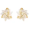 Boucles d'oreilles fleur de luxe pour femmes Vintage Style ethnique mode conception géométrique opale Cartilage Piercing fête oreille bijoux