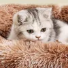 Cat Beds Round Pet Dog Bed Calming Nest Anti-slip Bottom Design Warm Comfortable Fur Donut Sofa Resting Place