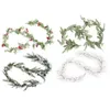 Dekorative Blumen 160 cm Weihnachtsdekoration Künstliche Schneeflocke Kiefer Rebe Ornamente Girlande Hause Baum Hängen Zweig Kranz DIY B9B1