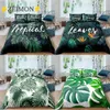 Sängkläder sätter Zeimon Tropical Leaves Pattern Däcke Cover Set King Queen Full Twin Size Bed Luxury 2 3st S 230228