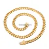 Kettingen 8 mm/10 mm/12 mm/14 mm/16 mm Miami Cuban Link Chains roestvrij stalen heren 14K gouden ketens Hoge gepolijste punk -stoeprand T230301