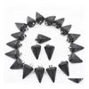 car dvr Charms Natural Volcanic Lava Stone Faceted Cone Pendum Pendants For Jewelry Making Wholesale Fashion High Quality Drop Delivery Find Dh9Og