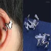 Stud Earrings Unique Design 1Pcs Frog Non Pierced Female Silver Color Accessories European And American Jewelry