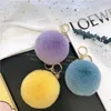 Keychains 13 Colors Fluffy Fur Pom Soft Rex Ball Car Keyring Pompom Key Chains Women Bag Pendant Jewelry