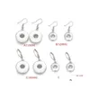 car dvr Charm Noosa Chunks Sier Color Snap Button Earrings 12Mm 18Mm Dangle For Women Jewelry Drop Delivery Dhdnr