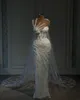 Glamorous Mermaid Wedding Dresses Art Deco-inspired Neck Pearls High Waist Applicants Backless Floor Length Custom Made Plus Size Vestidos De Novia