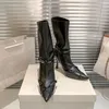 Black Fashion Boots High-Haked Buckle puntige tenen Designer laarzen damesschoenen