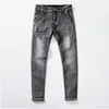 Мужские джинсы 2023 повседневная тонкая джинсовая брюки мужчины с высокой растяжкой модная мода мужская серая черная хаки белые брюки бренд 7 Цвет