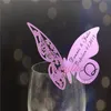 Other Event Party Supplies 50pcs Butterfly Place Escort Wine Glass Cup Paper Card for Wedding Home Decorations White Blue Pink Purple Name Cards 230228