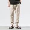 Damenhose, Caprihose, chinesischer Stil, Haremshose, Joggerhose, Herren, Baumwolle, Leinen, Jogginghose, Hose, Herren, lässig, leicht, Frühling, Sommer, Herren-Jogginghose, 230301