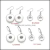 car dvr Charm Noosa Chunks Sier Color Snap Button Earrings 12Mm 18Mm Dangle For Women Jewelry Drop Delivery Dhdnr