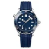 Mens luxe horloge wereldtijd keramische bezel beperkte mannen automatische horloges 42 mm mechanische beweging glas rug sport zee heren blauw zilveren horloges polshorloges