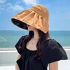Cappelli a tesa larga Luxury Sun Women Beach Summer Sunshine Female Outdoor Advanced Anti-UV Panama Travel Big Hat Lady WideWide