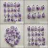 Auto DVR Charms Natural Irregar Shape Purple Amethyst Druzy Stone Pendants for Necklace Accessoires Sieraden Maken Drop Delivery Bevindingen comp Dhbja