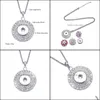 car dvr Pendant Necklaces Snap Button Jewelry Rhinestone Round Shape Fit 18Mm Snaps Buttons Necklace For Women Men Noosa Drop Delivery Pendan Dhrou