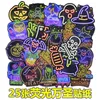 Cartoon Neon Light Graffiti Stickers Car Guitar Motorcycle Luggage Suitcase DIY Classic Toy Decal Sticker for Kid free DHL