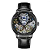 Relógios de pulso jinlery duplo volante do squeleto masculino Relógios mecânicos automáticos Luxury luminous strapwatch de pulseira 2023 relógios