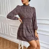 Casual Dresses Women Dress Sexig Deep Floral Printed Mini Party Lady Beach Causal Long Sleeve