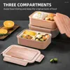 Ensembles de vaisselle Boîte à lunch détachable 3 compartiments Stockage Bento de qualité PP5 avec ustensiles sans BPA