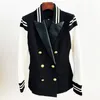 Женские костюмы Blazers High Street Fashion Стильная блейзерная куртка женская кожаная рукава пуговицы Lion Blazer 230228