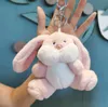 Llaveros de peluche de conejo rosa bonito INS, joyería, mochila, mochila, adorno, regalos para niños, alrededor de 15cm