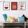 Kitchen Paintings Yellow Pink Grey Blue Mixer Baking Canvas Painting Life Quote Posters and Prints Wall Art Pictures For dining Room Decor Woo