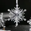 Kerstdecoraties ornamenten hangen acryl kristalheldere sneeuwvlokken glitter boomfeest voor huis Santa -clausule Merry 2023