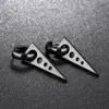 Hoop Earrings 2023 Punk Black Inverted Triangle For Women Men Fashion Small Stainless Steel Piercing Earring Hip Hop Jewelry