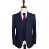 Herrenanzüge Blazer Herren Anzüge 3 Stück Grüne Wolle Tweed Fischgrätengeschäft Retro Classic Mustertuxedos für Hochzeit Blazer Hosen Weste 230301