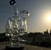 11,8 polegadas BIG Recycler Dab Rigs Matrix Perc Hookahs Heady Glass Bong Hookahs Smoke Water Pipes Oil With 14mm Bowl