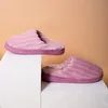 Slipare 2023 Stripes Platform Shoes For Women Winter Warm inomhus Slipper Par PLECTED RUM GIRLER PLAIN FUZZY