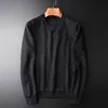 Men's Hoodies & Sweatshirts Classic Spring And Autumn Sweatshirt Male Luxury Jacquard Black Casual Mens Fashion Slim Fit Round Collar Men