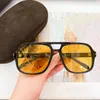 Falconer Zwart/Geel Vierkante Zonnebril voor Mannen Mode Bril Ontwerpers Zonnebril occhiali da sole Sunnies UV400 Eyewear met doos