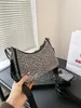 Designer Crystal Hobo Bags Nylon Underarm Bag Diamond Womens Bling Bling Handbags Borsa a tracolla lucida Borse a tracolla di lusso Lady Purse Clutch Paillettes Elegant Totes