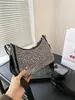 Designer Crystal Hobo Tassen Nylon onderarm tas Diamant dames bling bling handtassen glanzende schoudertas