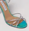 Summer Aquazzurs Dance Plexi Sandals Shoes Women Crystal-embellished Ankel-Strap Party Wedding Dress Party-Ready Lady High Heels EU35-43