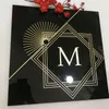 Party Decoration Custom Mirror Gold Acrylic Square Name Sign Logo för butiksbutik Personlig gåva