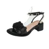 Sandali LINJW Summer Women Sexy Open Toe Tacco alto da donna Perla Cinturino alla caviglia Tacchi Moda punta a punta Scarpe da festa