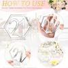 Décoration de fête 25pcs numéro de table d'événement d'anniversaire d'hexagone pour la réception géométrique de mariage avec le décor de base de support signes de restauration