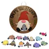 Décoration de fête Gnome Cintre de porte Signe de bienvenue saisonnier avec pièces de vacances interchangeables pour la pendaison de crémaillère avant la fête des mères W4634