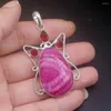 펜던트 목걸이 Hermosa Jewelry Natural Natural Botswana Agate Red Garnet Silver Color Charm 목걸이 선물 선물 20234608