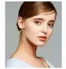 Kolczyki Dangle Gold Kolor Duża kropla dla kobiet mody biżuterii akcesoria 2023 Ładne okrągłe pierścienie ucha