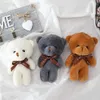 12cm Teddy Bear Peluche Kids Girls Happy Holiday Gift One Piece Bear Doll Teddy Bear Toy Portachiavi Ciondolo 12 colori